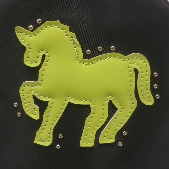 Girls Dream Control Unicorn Black/Neon Green Mini Backpack. - Picture 5 of 7